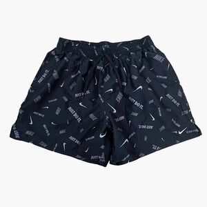 Nike 5" Volley Swim Shorts XL Black Just Do It Logofetti AOP Unlined Quick Dry